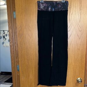 Black Yoga Pants with Colorful Waistband